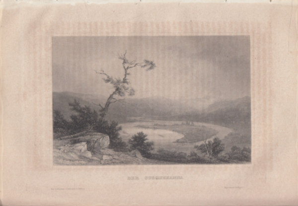 Der Susquehanna (foly�, az USA �szakkeleti r�sz�n, �szak-Amerika) (16x23,5 cm lapm�ret� eredeti ac�lmetszet, 1856-b�l)