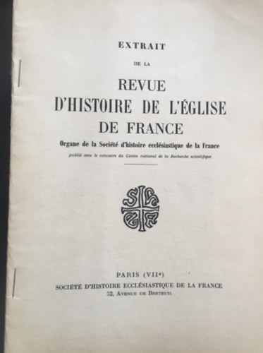 Michel Mollat - Extrait de la Revue d'histoire de l'glise de France