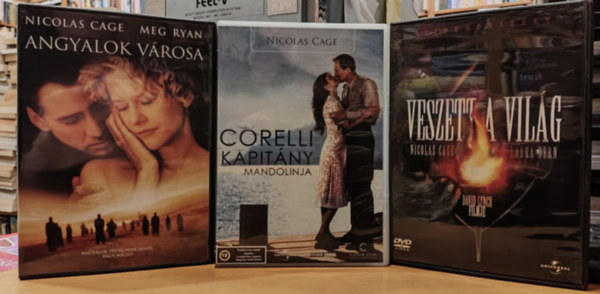 Nicolas Cage - 3 db Nicolas Cage film: Angyalok vrosa + Corelli kapitny mandolinja + Veszett a vilg (3 DVD)