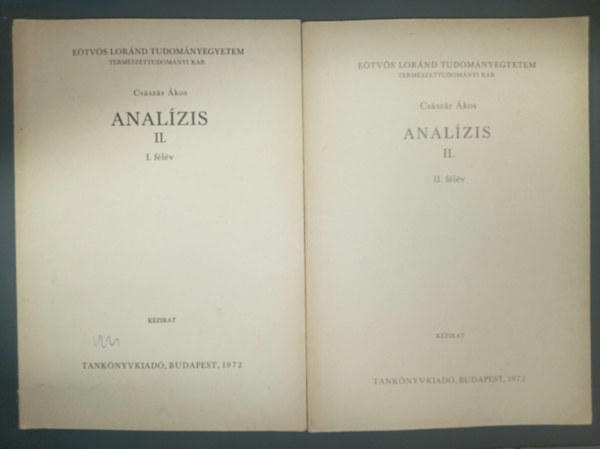 Császár Ákos - Analízis II. - 1-2. félév