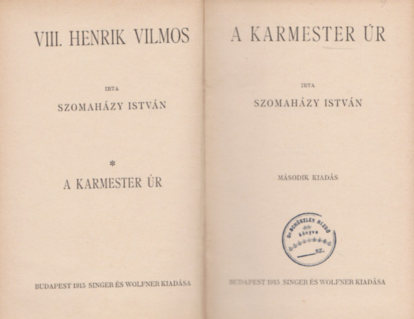 Szomah�zy Istv�n - A karmester �r