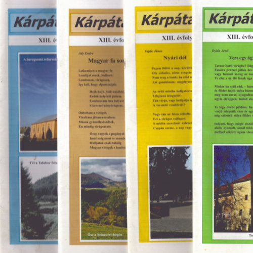 F�zesi Magda  (f�szerk.) - K�rp�taljai H�rmond� XVIII. �vfolyam 2022. teljes (1-4. sz�m)