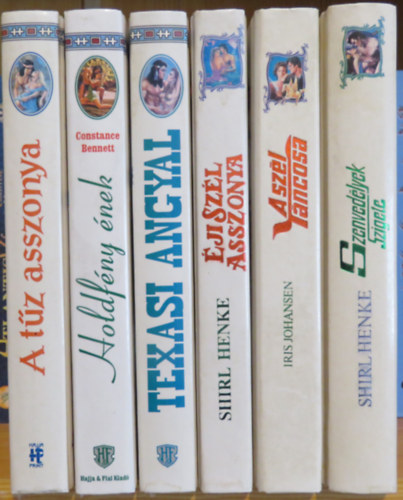 Shirl Henke, Iris Johansen, Mary Martin, Constance Bennett, Joanne Redd - 6 db romantikus regény: Szenvedélyek szigete, A szél táncosa, Éji Szél asszonya, Texasi angyal, Holdfény ének, A tűz asszonya