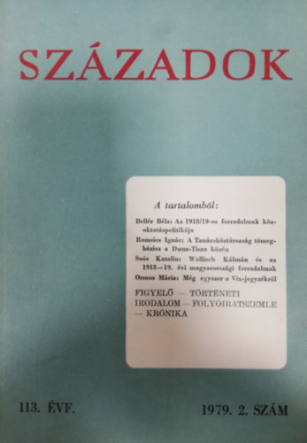 Századok 1979/2. (A Magyar Történelmi Társulat közlönye)