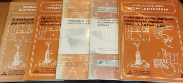 Mlykuti Csaba, Sndor Ferenc, Kli Bla - 5 db A mezgazdasgi gpzemfenntarts feladatai; Ajnls a mezgazdasgi gpzemfenntarts ltestmnyeinek fejlesztshez; Munkagpek trolsa s korrzi elleni vdelme