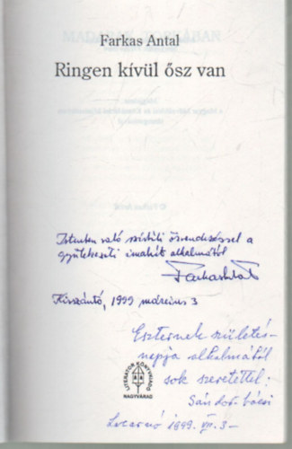 Farkas Antal - Ringen k�v�l �sz van- versek