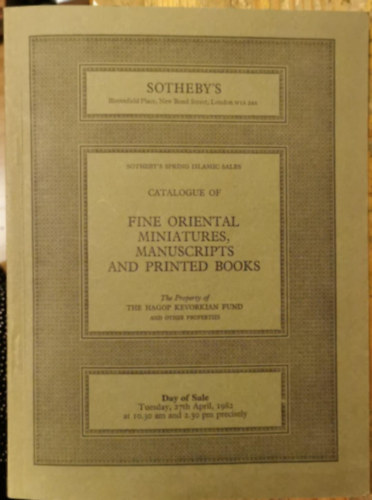 Fine Oriental Miniatures, Manuscripts and Printed Books