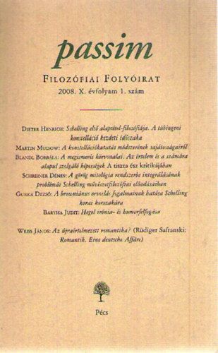 Passim - Filozófiai folyóirat 2008/1.
