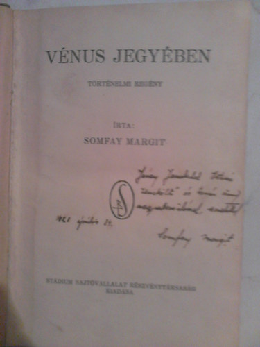 Somfay Margit - Vnus jegyben (dediklt)