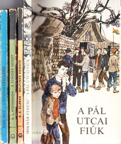 A. C. Clarke, R. L. Stevenson, Karl May Molnr Ferenc - 4db. klasszikus ifjsgi regny: A Pl utcai fik + Delfinek szigete + A kincses sziget + A sivatag szelleme