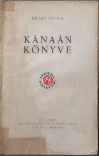 Kr�dy Gyula - K�na�n k�nyve (I. kiad�s)