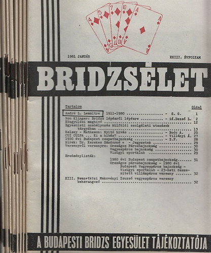 Bridzslet 1981. (teljes vfolyam, 8 db., lapszmonknt)