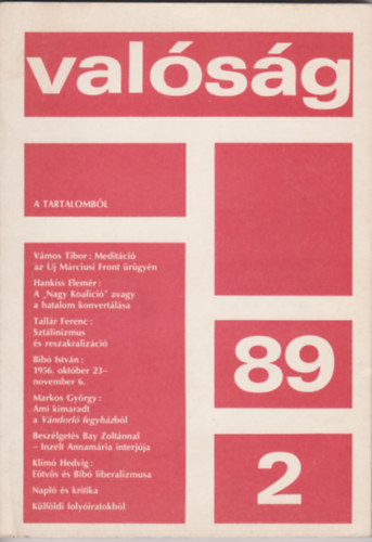K�r�si J�zsef  (szerk.) - Val�s�g 1989 / 2 febru�r