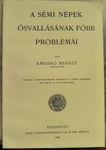 Kmosk Mihly - A smi npek svallsnak fbb problmi