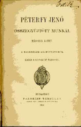 Péterfy Jenő - Péterfy Jenő összegyűjtött munkái II.