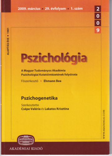 Ehmann Bea - Pszicholgia 2009. mrcius - 29. vfolyam 1. szm