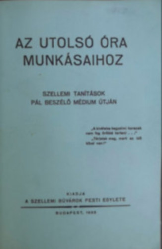 Az utols� �ra munk�saihoz II.