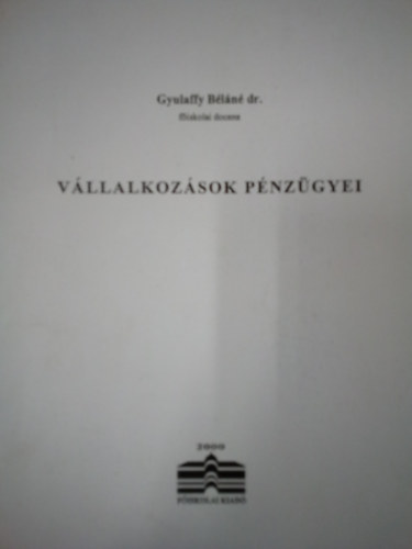 Vllalkozsok pnzgyei
