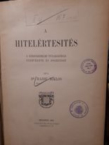 A Hitelrtests - A kereskedelmi tudakozds szervezete s jogrendje