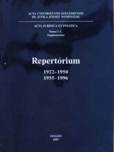 Repertrium 1922-1950, 1955-1996