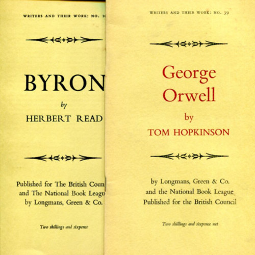 Tom Hopkinson - Herbert Read - George Orwell - Byron (2 db angol nyelv fzet)