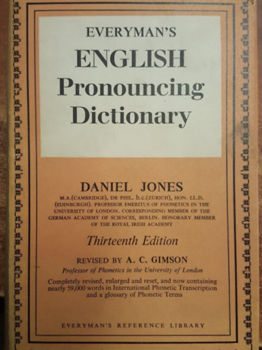Daniel Jones - Everyman's English Pronouncing Dictionary