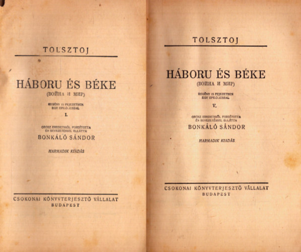 Lev Tolsztoj - Háború és béke I-XI. 3 kötetben