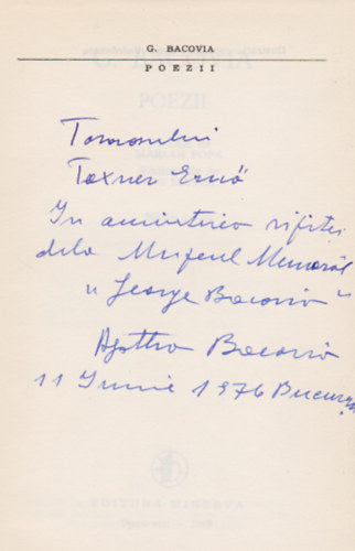 G. Bacovia - Poezii (Dedikált)