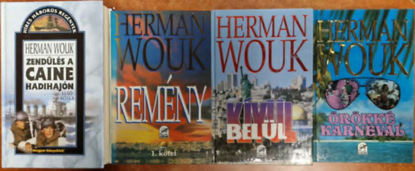 Heman Wouk - 6db Herman Wouk könyv: Örökké karnevál+Remény 1-2.+Kívül-belül+Zendülés a Caine hadihajón I-II