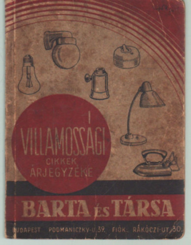 Barta és Társa - Villamossági cikkek árjegyzéke