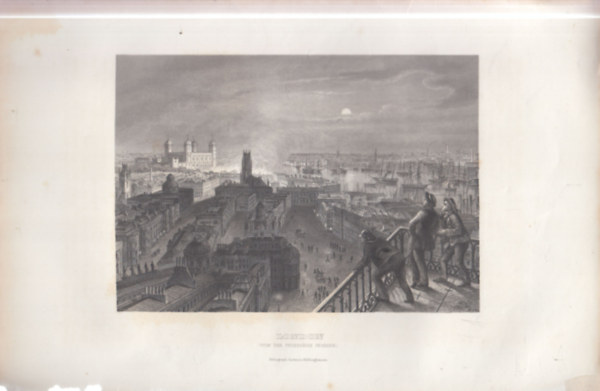 London látképe - eredeti litográfia (metszet)