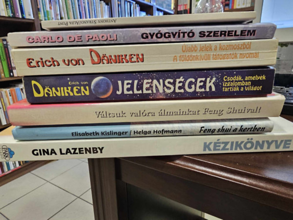 7db-os KNYVMENT AJNLAT, ezotria: A Feng Shui kziknyve+ A Feng shui a kertben+ Vltsuk valra lmainkat Feng shuival+ Dniken: Jelensgek+ jabb jelek a kozmoszbl+ Gygyt szerelem+ Alfa Pont ( Strano)