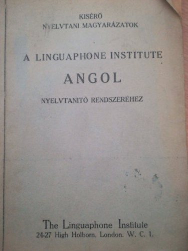 A linguaphone institute angol nyelvtanit rendszerhez
