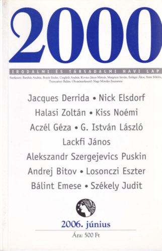 2000 Irodalmi s Trsadalmi Havi Lap - 2006. Jnius