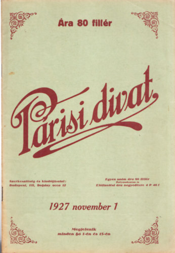 Prisi divat XXIII. vfolyam 1927. november 1., 3. szm