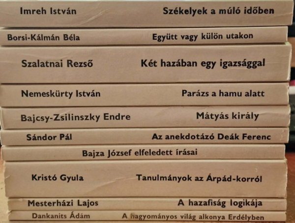 Borsi-Kálmán Béla, Szalatnai Rezső, Nemeskürty István, Bajcsy-Zsilinszky Endre, Sándor Pál, Kristó Gyula, Mesterházi Lajos, Dankanits Ádám Imreh István - 10 db Nemzet és emlékezet könyvek.
