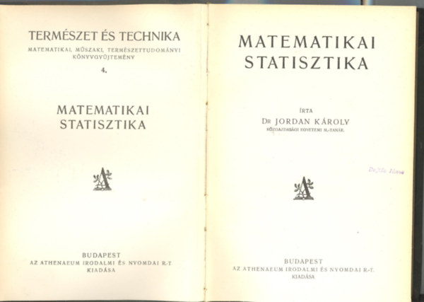 Dr. Jordan Kroly - Matematikai statisztika