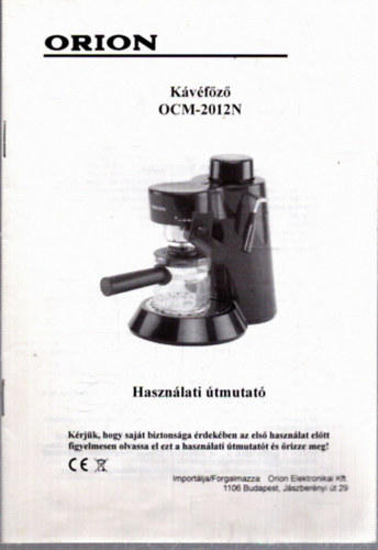 Orion kávéfőző OCM-2012N használati útmutató