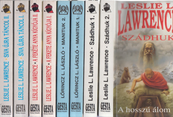 Leslie L. Lawrence - 4 db. krimi, 8 ktetben (Szdhuk I-II. + Manituk I-II. + A Fekete Anya kgyja I-II. + Siva jra tncol I-II.)
