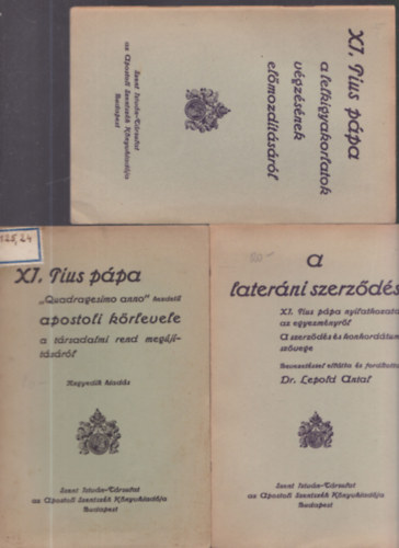 11 db k�nyv XI. Pius p�pa