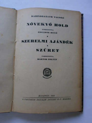 Rabindran�th Tagore - N�vekv� Hold-Szerelmi aj�nd�k-Sz�ret