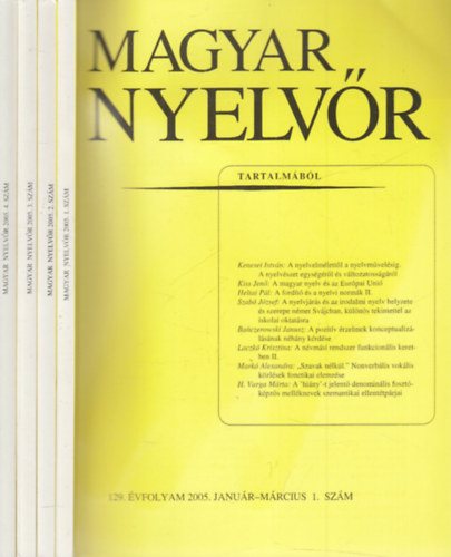Keszler Borbla - Magyar Nyelvr (2005. teljes vfolyam, 4 ktetben, lapszmonknt)