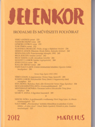 goston Zoltn - Jelenkor - Irodalmi s mvszeti folyirat - 2012. mrcius