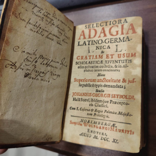 Johann Georg Seybold - Selectiora Adagia Latino-Germanica In gratiam et usum scholasticae juventutis olim privatim collecta