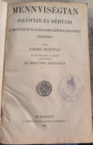 Gidr Bonifc - Mennyisgtan (Szmtan s mrtan)