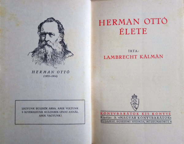 Lambrecht Kálmán - Herman Ottó élete