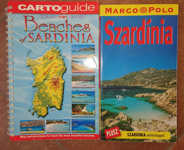2 turisztikai kiadv�ny Szard�ni�r�l: Beaches of Sardinia, Marco Polo - Szard�nia
