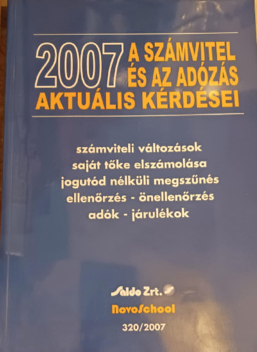 A számvitel és az adózás aktuális kérdései 2007