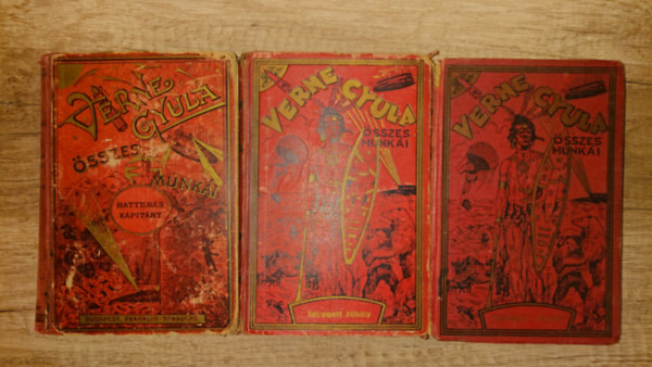 Jules Verne Verne Gyula - 3 k�tet Verne Gyula a Franklin-t�rsulat v�r�s v�szonk�t�ses sorozat�b�l: Hattera kapit�ny, Sztrogoff Mih�ly, Servadac Hektor