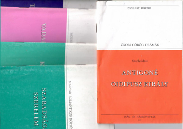 Populart f�zetek 5 db:Babel: Odesszai t�rt�netek + Illy�s Gyula:Vadak etet�se + Lermontov:Korunk h�se + Szabads�g, szerelem + Szophokl�sz:Antigon�/ Oidipusz kir�ly